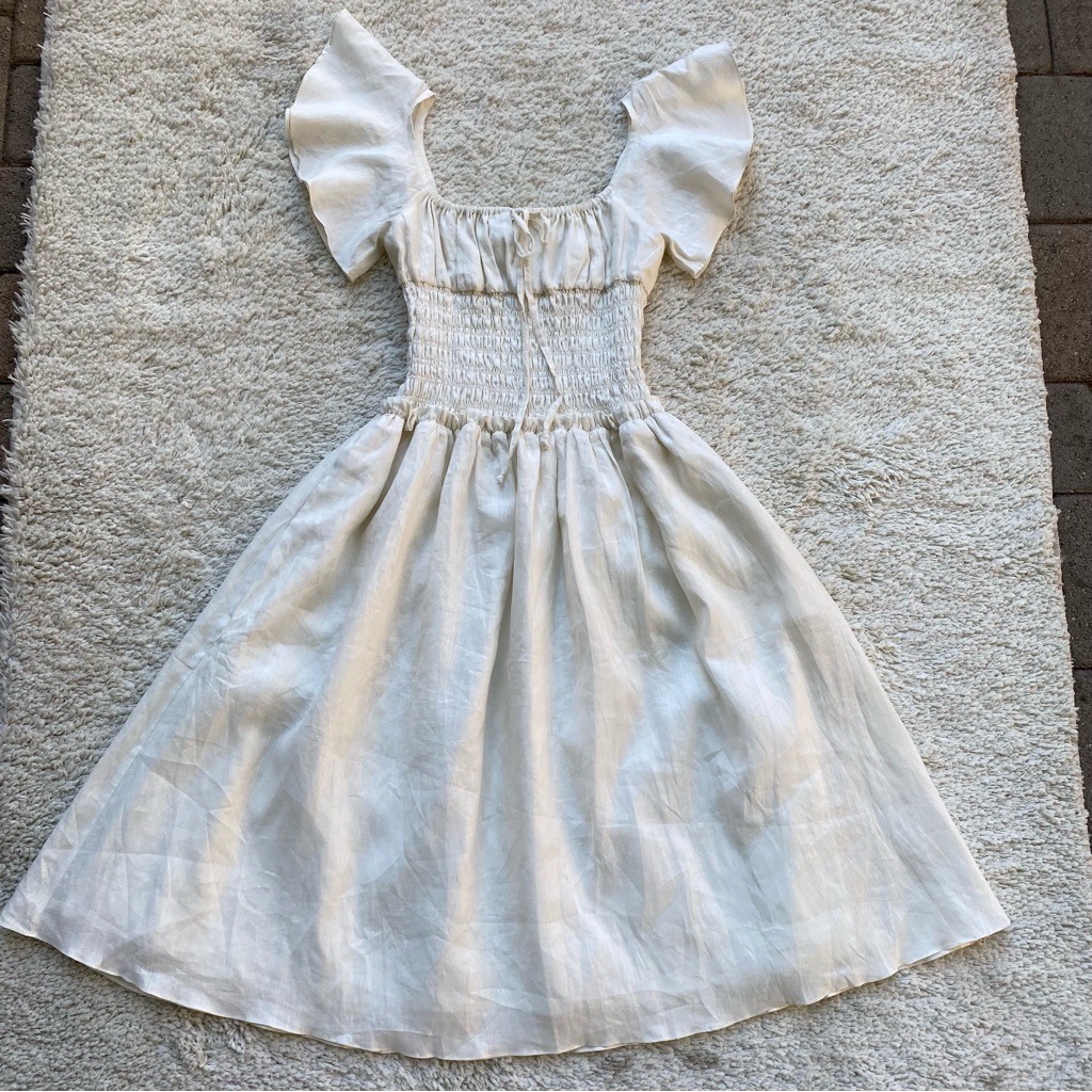 Charina Sarte Linen Smocked Dress